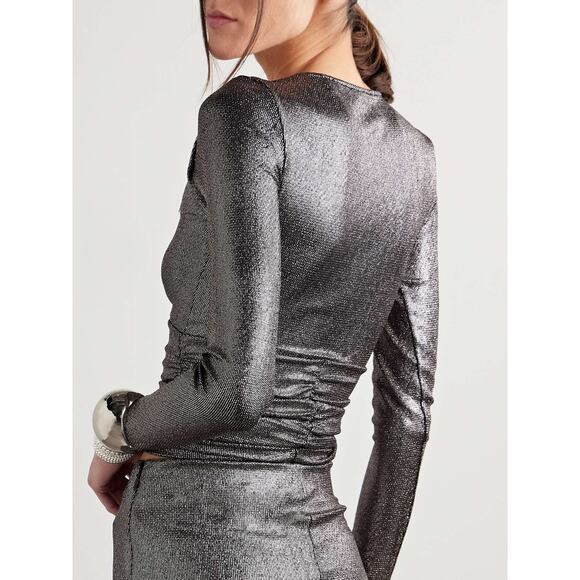 Isabel Marant 2 Pc Set Buffy Top Dolene Skirt in Metallic Black 36 - Picture 4 of 6